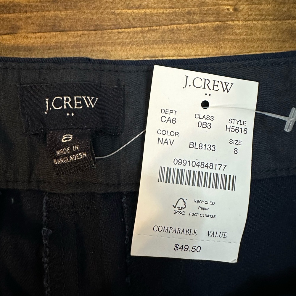 NWT J. Crew Factory 3.5" Shorts Navy Size 8 Chino H5616 - Picture 5 of 9
